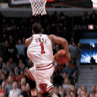 A Basketball Player With The Number 1 On His Jersey Is Jumping In The Air GIF