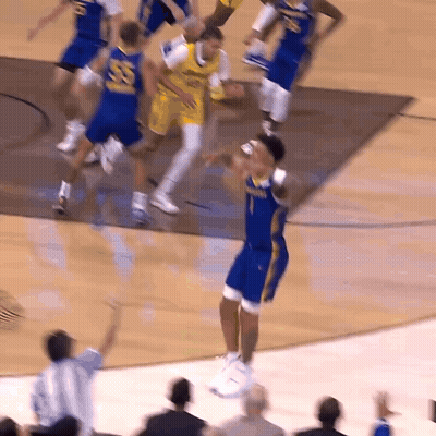 A Basketball Player With The Number 1 On His Jersey Jumps In The Air GIF