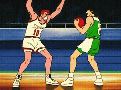 A Basketball Player With The Number 10 On His Jersey Is Standing Next To Another Player GIF