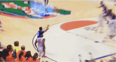 A Basketball Player With The Number 10 On His Jersey Stands On The Court GIF