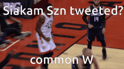 A Basketball Player With The Number 14 On His Jersey Is Standing On The Court GIF