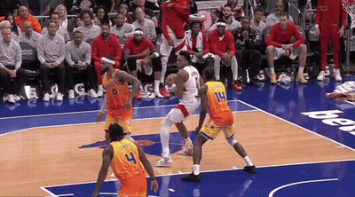 A Basketball Player With The Number 14 On Their Jersey GIF