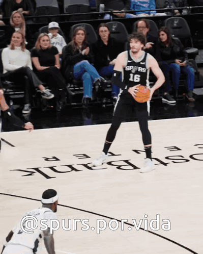 A Basketball Player With The Number 16 On His Jersey Is Dribbling The Ball GIF