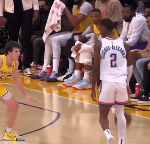 A Basketball Player With The Number 2 On His Jersey Stands On The Court GIF