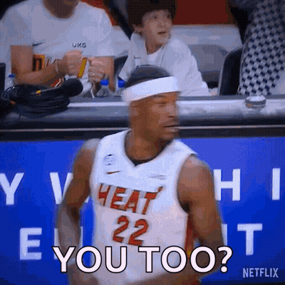 A Basketball Player With The Number 22 On His Jersey Says " You Too " . GIF