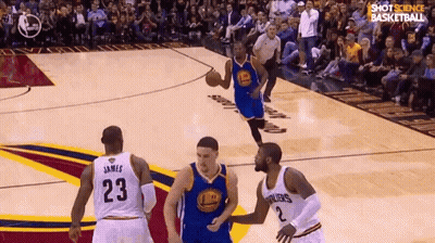 A Basketball Player With The Number 23 On His Jersey Is Dribbling The Ball GIF