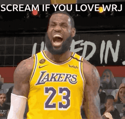 A Basketball Player With The Number 23 On His Jersey Is Screaming GIF