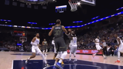 A Basketball Player With The Number 27 On The Back Of His Shirt GIF