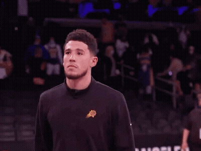 A Basketball Player With The Number 3 On His Jersey Walks On The Court GIF