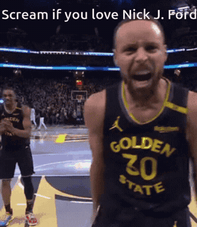 A Basketball Player With The Number 30 On His Jersey Is Screaming GIF