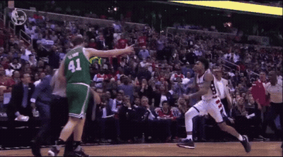 A Basketball Player With The Number 41 On His Back GIF