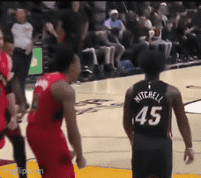 A Basketball Player With The Number 45 On The Back Of His Shirt GIF