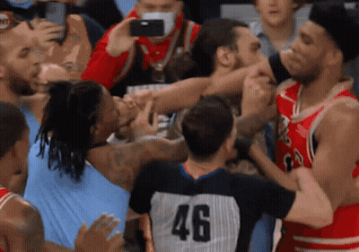 A Basketball Player With The Number 46 On His Back GIF