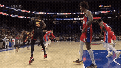 A Basketball Player With The Number 5 On His Back GIF