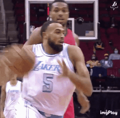 A Basketball Player With The Number 5 On His Jersey Is Running On The Court GIF