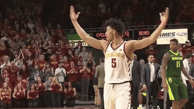 A Basketball Player With The Number 5 On His Jersey Stands On The Court GIF