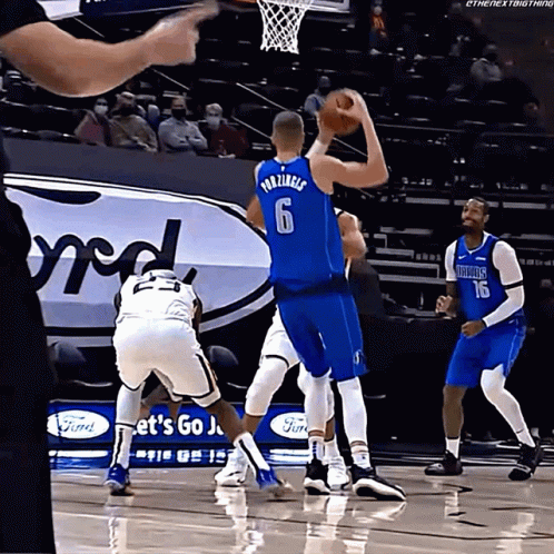 A Basketball Player With The Number 6 On His Shirt GIF