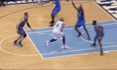 A Basketball Player With The Number 6 On His Shorts GIF