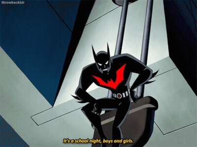 A Batman Cartoon Says It 'S A School Night Boys And Girls GIF