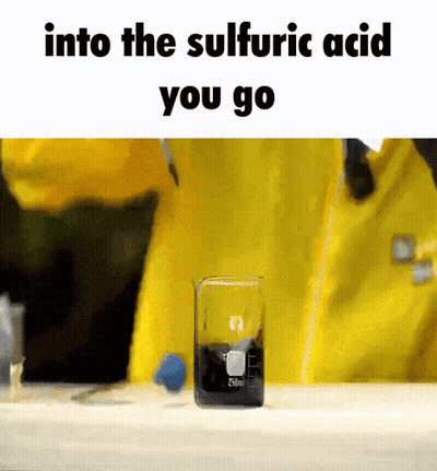 A Beaker Of Sulfuric Acid Is Being Poured Into The Beaker GIF