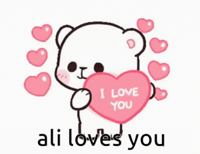 A Bear Holding A Heart That Says I Love You GIF