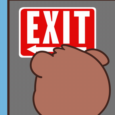 A Bear Is Reaching For An Exit Sign GIF