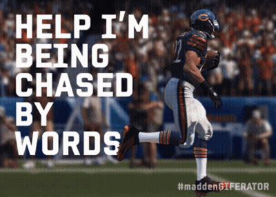 A Bears Football Player Is Being Chased By A Crowd GIF
