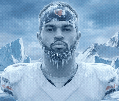 A Bears Player With Ice On His Head GIF