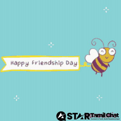 A Bee Is Holding A Banner That Says " Happy Friendship Day " GIF