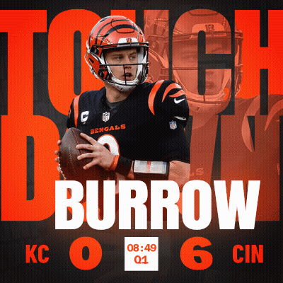 A Bengals Football Player Is Holding A Football In His Hands GIF