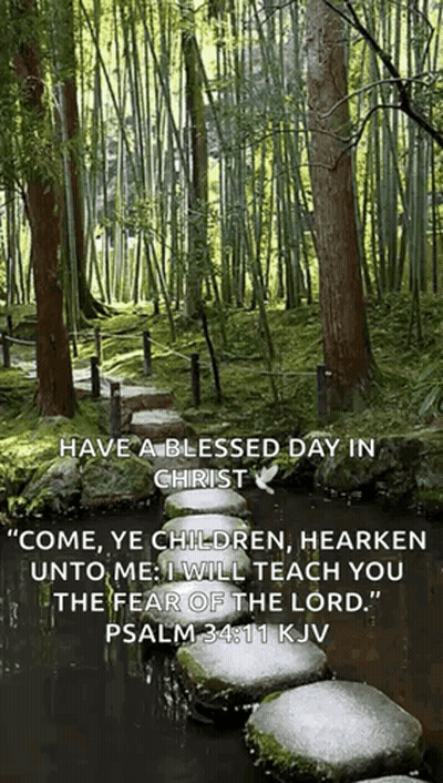 A Bible Verse From Psalm 34 11 Kjv Is Shown GIF