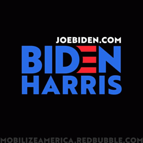A Biden Harris Logo That Is Blue And Red GIF
