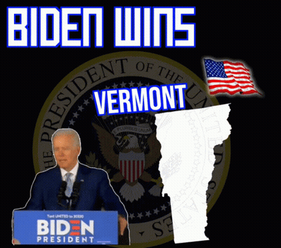 A Biden Poster With A Map Of Vermont GIF