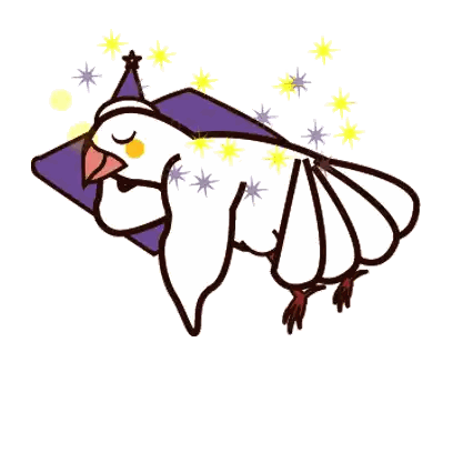 A Bird Is Sleeping On A Pillow With The Words Sweet Dreams Written Above It Sticker