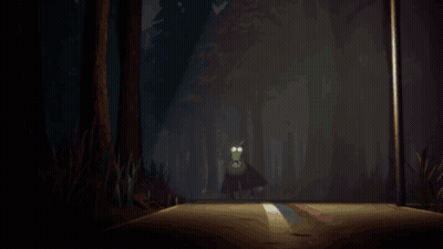 A Bird With A Green Head Is Standing In The Dark GIF