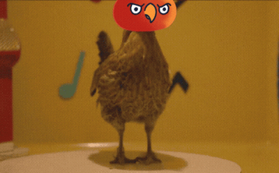 A Bird With A Red Ball On Its Head With An Angry Face GIF
