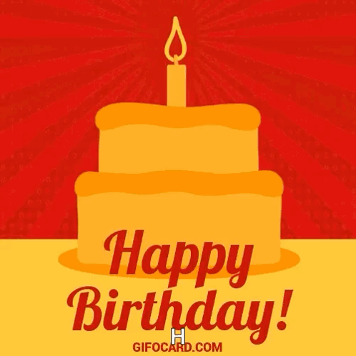 A Birthday Cake With A Candle And The Words Happy Birthday On It GIF
