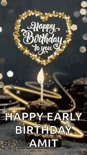 A Birthday Cake With A Candle On It And The Words `` Happy Birthday To You '' . GIF
