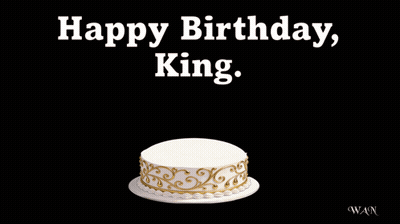 A Birthday Cake With A Crown On Top Of It And The Words Happy Birthday GIF