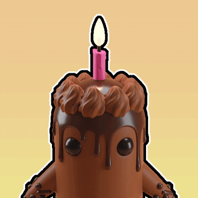 A Birthday Cake With A Pink Candle On Top Of It GIF