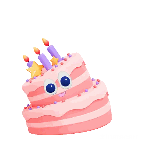 A Birthday Cake With Candles And Confetti On It Sticker