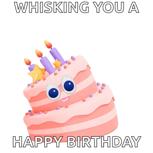 Birthday Cake With Candles And Confetti GIF