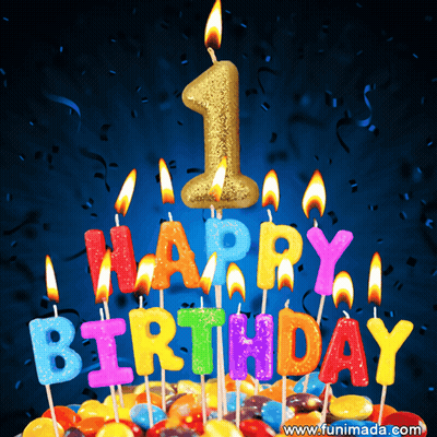 A Birthday Cake With Candles That Read Happy Birthday GIF