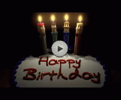A Birthday Cake With Candles That Say Happy Birthday On It GIF