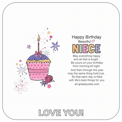A Birthday Card For A Beautiful Niece GIF