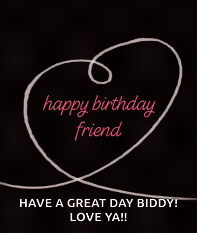 A Birthday Card For A Friend With A Heart Drawn On It GIF