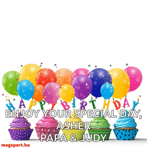 A Birthday Card For Asher Papa And Judy GIF