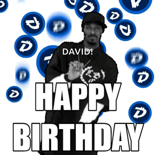 A Birthday Card For David With A Man In A Black Shirt GIF