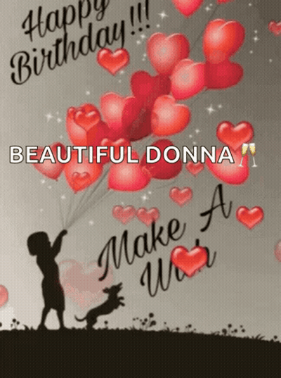 A Birthday Card That Says Happy Birthday Beautiful Donna GIF