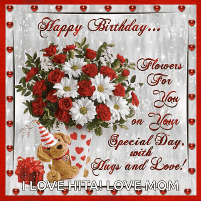 A Birthday Card That Says Happy Birthday Flowers For You On Your Special Day GIF